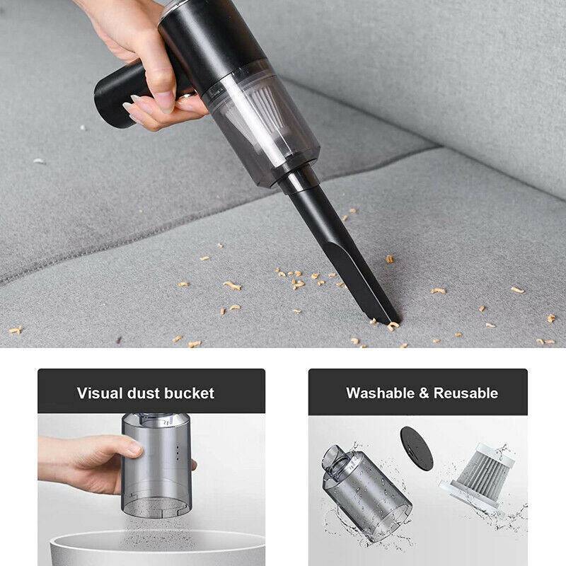 Handheld High Power Cordless Car Vacuum Cleaner - Portable and Rechargeable, Perfect for Easy Cleaning of Car Interior, Desktop, Sofa, Keyboard, Drawer, Crevices, and Small Spaces. - Growtochoice LLC
