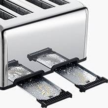 Geek Chef Stainless Steel Extra-Wide Slot Toaster - 4 Slice - Dual Control Panels - Bagel/Defrost/Cancel Function - Silver-Black - Growtochoice LLC