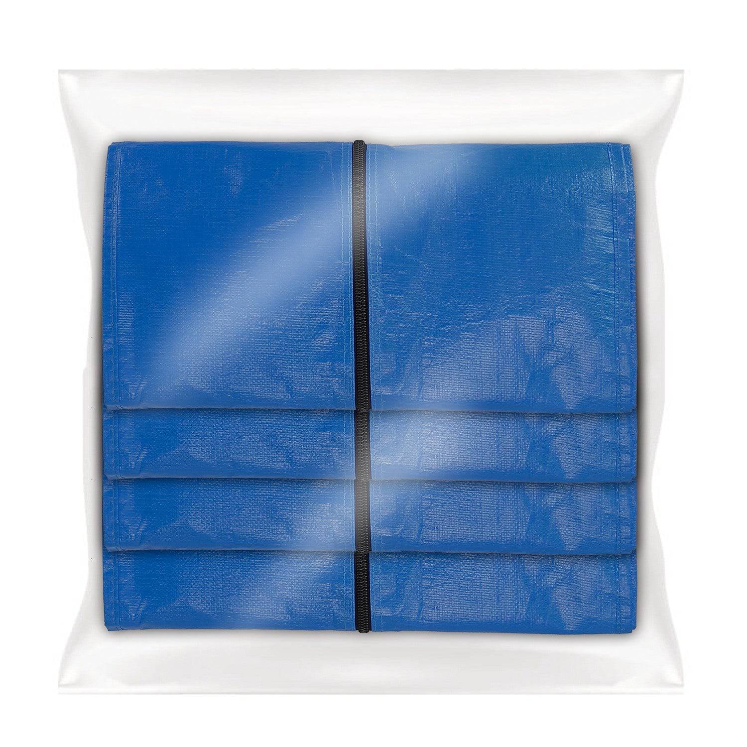 4Pcs Moving Bags Heavy Duty Container Reusable Plastic Totes Blue Moving Bin Zippered Storage Bag - Growtochoice LLC