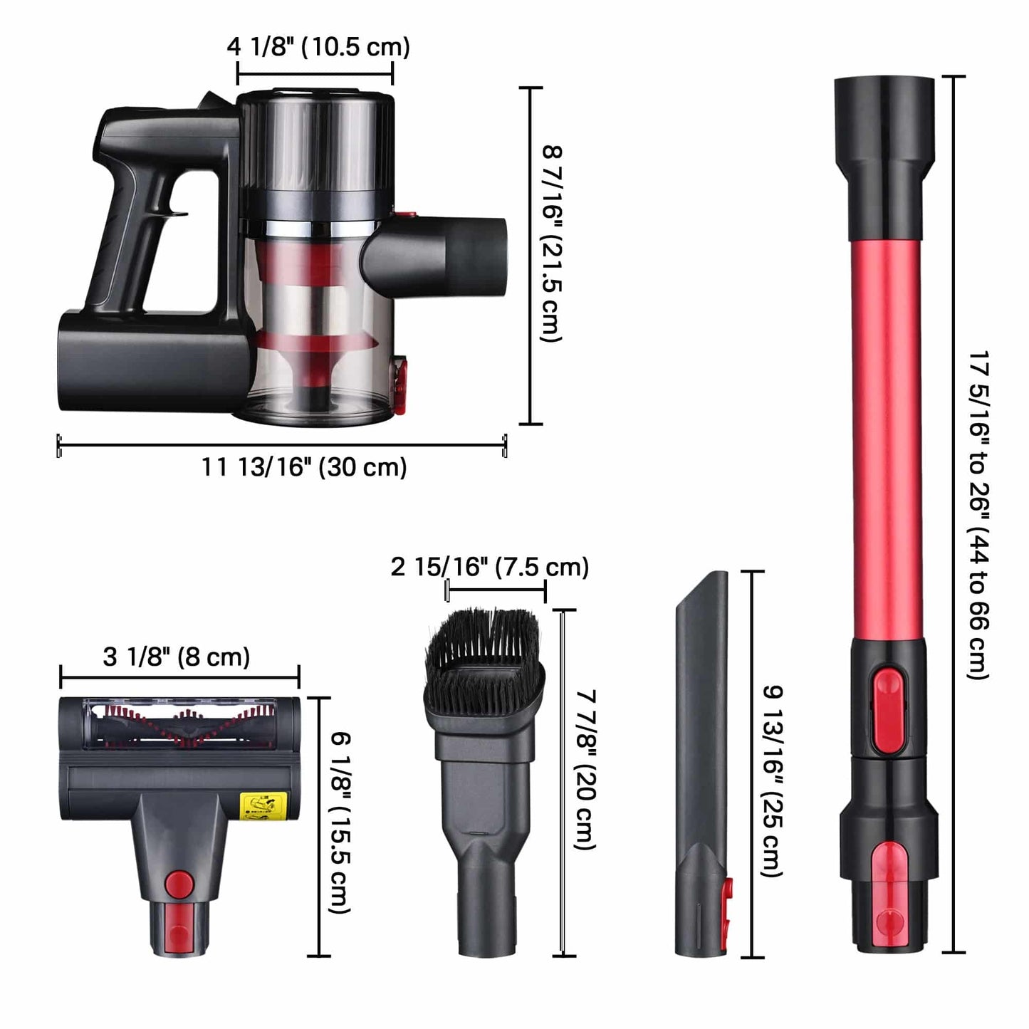 Whall Cordless Stick Vacuum Cleaner - Powerful 25kPa Suction, 4-in-1 Foldable Design, 200W Brushless Motor, 40 Minutes Runtime, Lightweight Handheld Vacuum for Home, Hard Floor, Carpet, and Pet Hair. - Growtochoice LLC