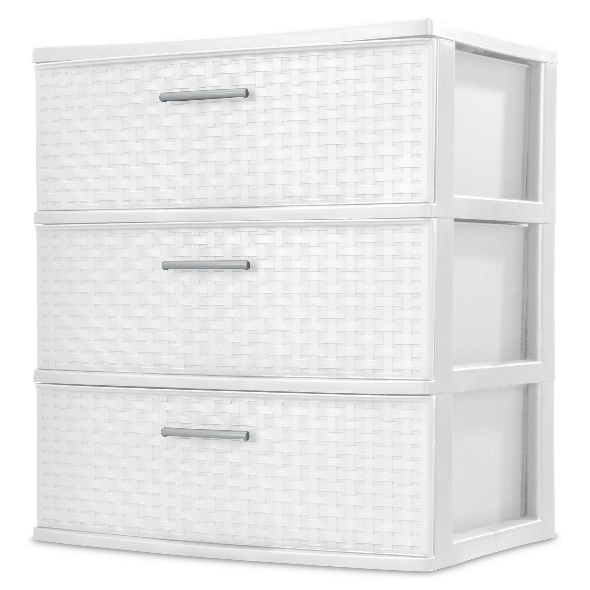 3-Drawer Wide Weave Storage Tower - Growtochoice LLC
