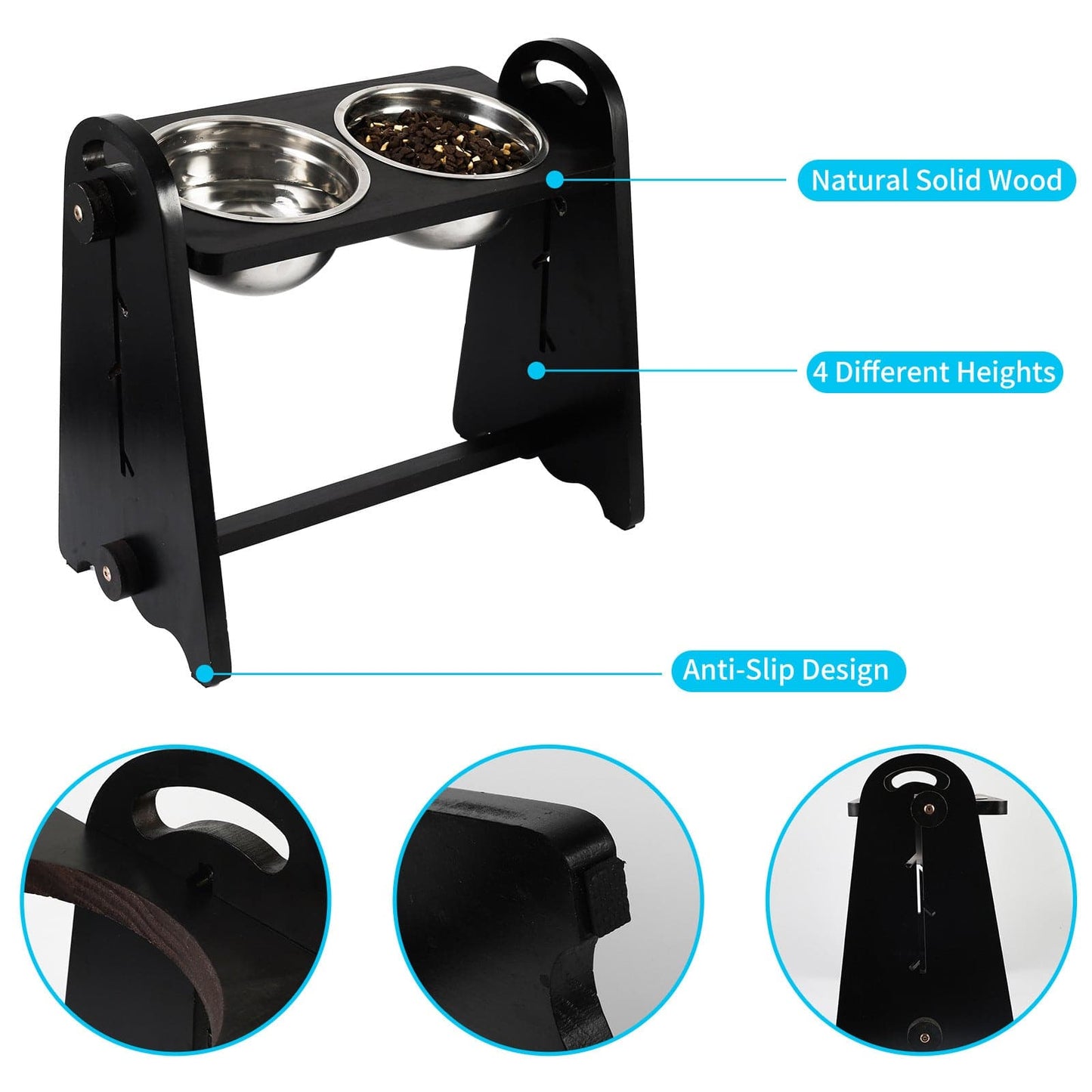 Adjustable Height Raised Dog Feeder - Stylish Elevated Bowls for Medium to Large Dogs, Perfect for Food and Water - Growtochoice LLC
