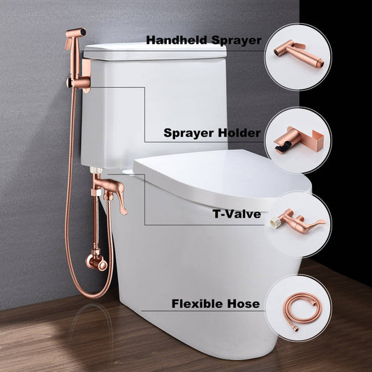 Stainless Steel Bidet Sprayer for Toilet - Handheld Cloth Diaper Sprayer - Bathroom Sprayer Kit with Hose - Easy Install - Great Water Pressure - Ideal for Bathing Pets, Feminine Hygiene - Growtochoice LLC