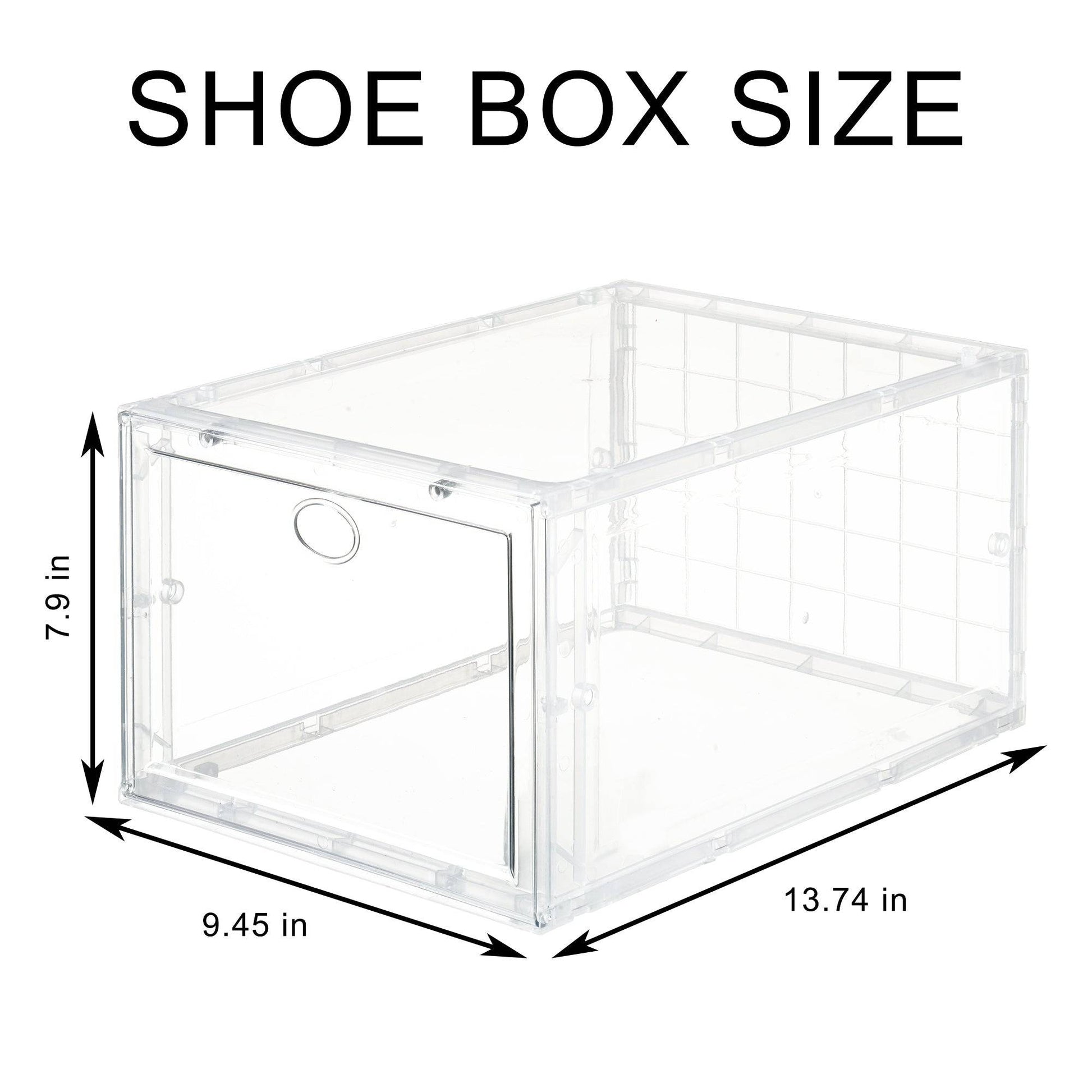 Set of 4 Stackable Clear Plastic Shoe Storage Box - Growtochoice LLC