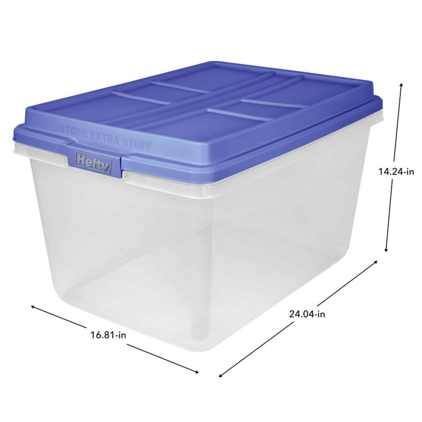 72 Qt. Clear Plastic Storage Bin with Blue HI-RISE Lid, 6 Pack - Growtochoice LLC