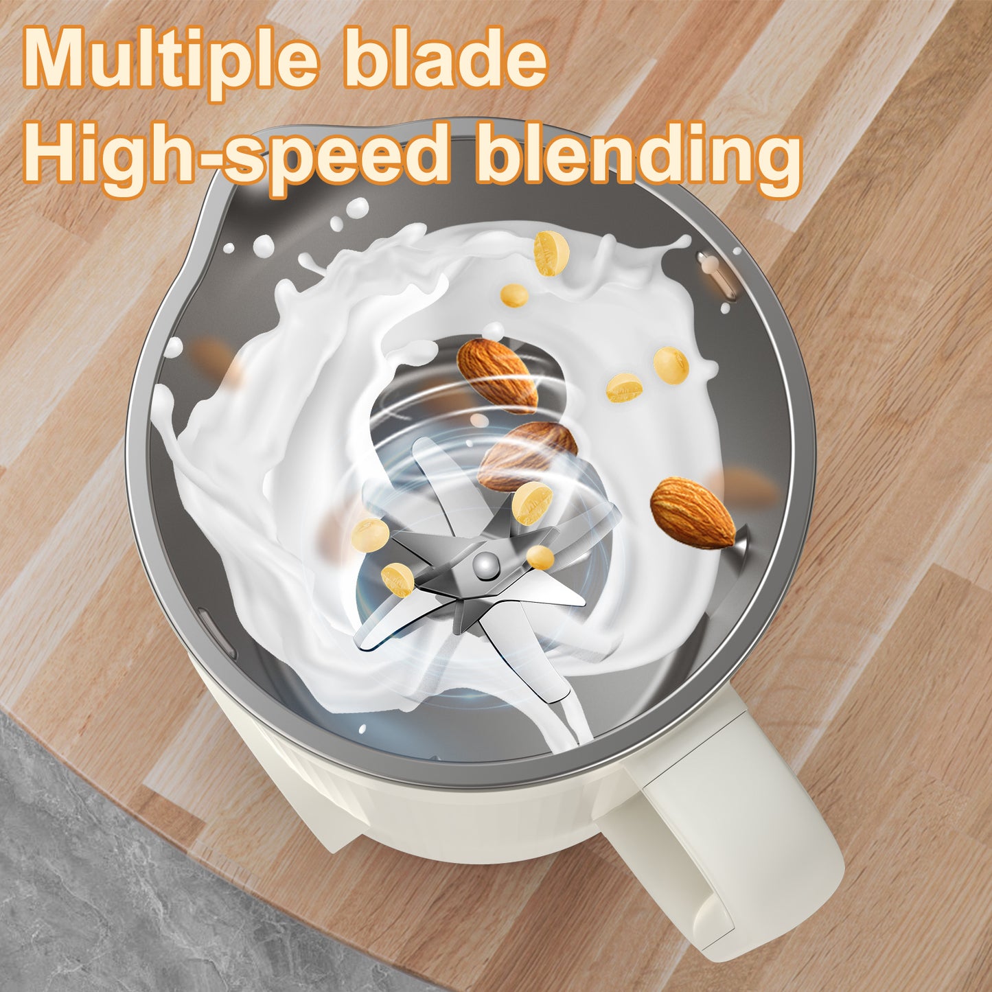 Mooye 35oz Automatic Nut Milk Maker with Nut Milk Bag | Homemade Almond, Oat, Soy Milk Machine | 10 Blades, Auto-operation, 12 Hours Timer - Dairy-Free Beverages