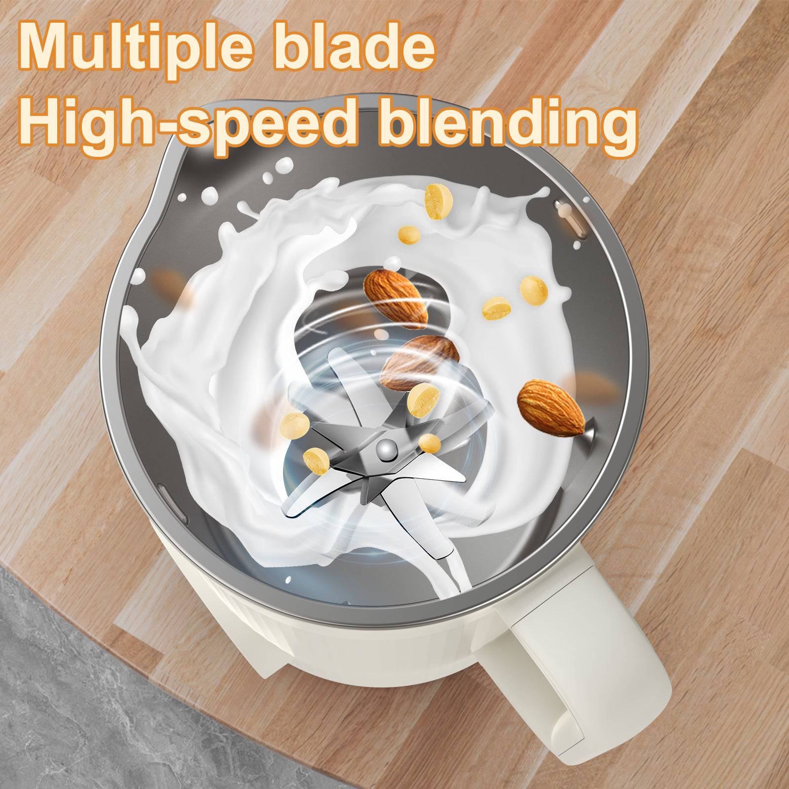 Mooye 35oz Automatic Nut Milk Maker with Nut Milk Bag | Homemade Almond, Oat, Soy Milk Machine | 10 Blades, Auto-operation, 12 Hours Timer - Dairy-Free Beverages - Growtochoice LLC