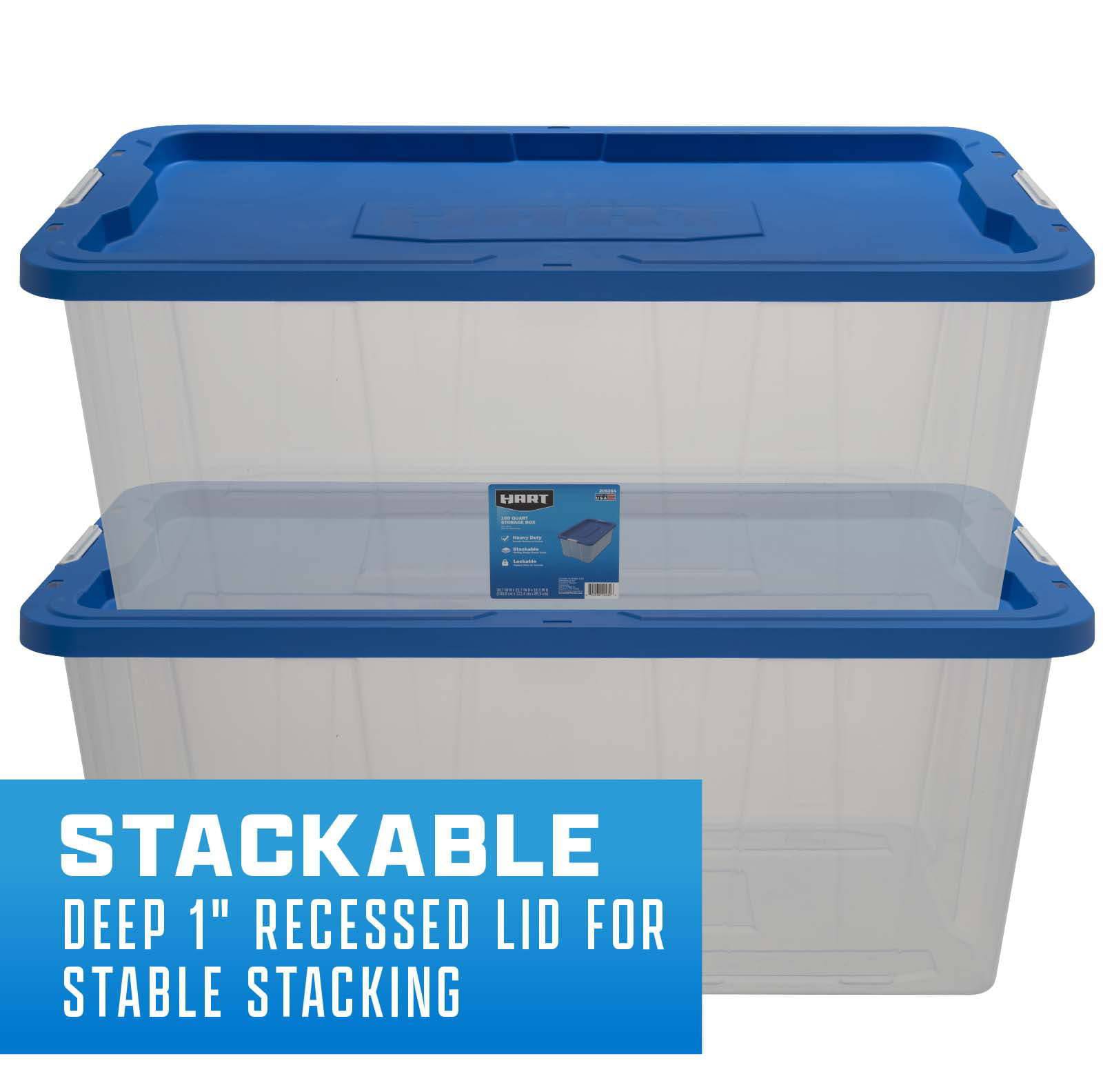 160 Quart Latching Plastic Storage Bin Container, Clear, Set of 3 - Growtochoice LLC