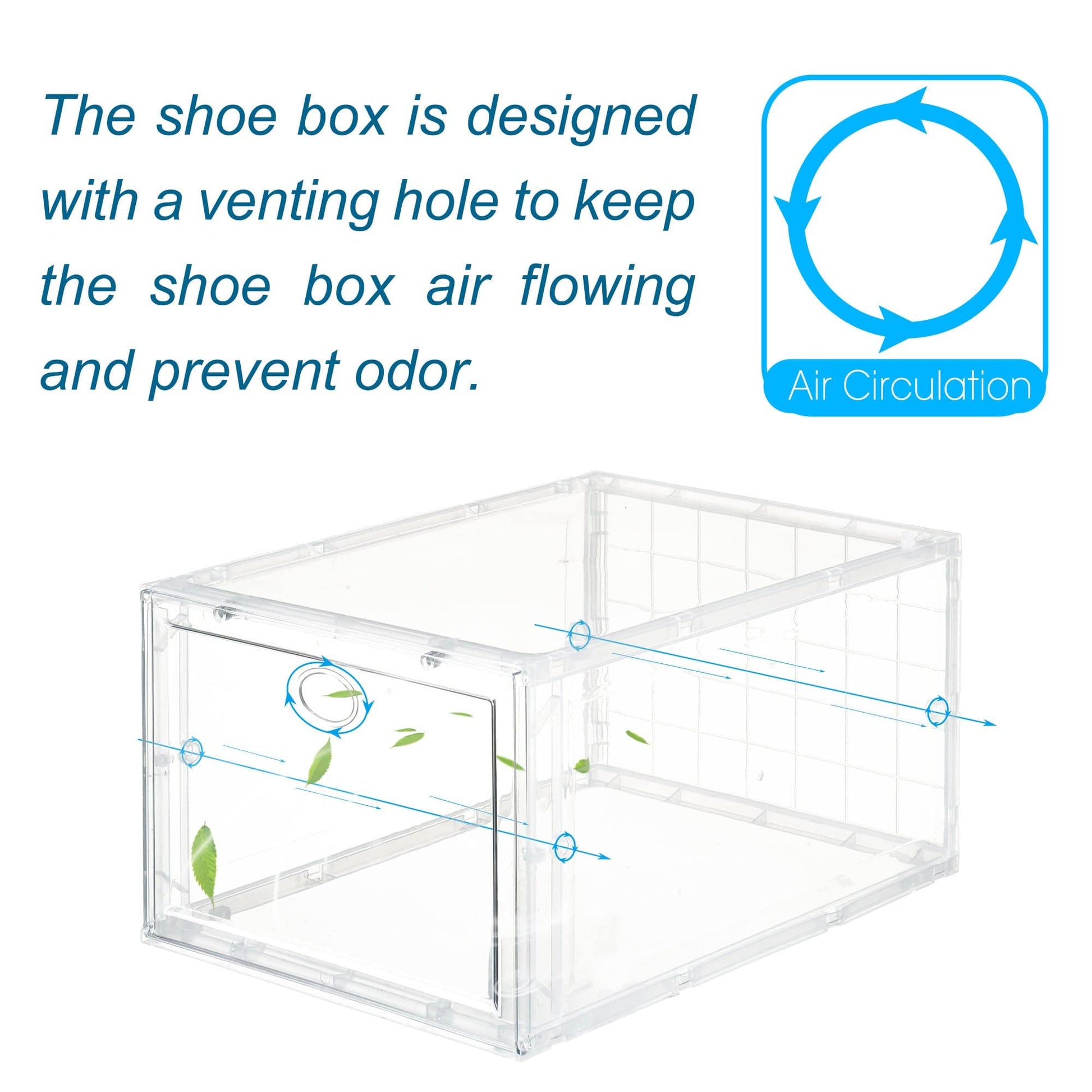 Set of 4 Stackable Clear Plastic Shoe Storage Box - Growtochoice LLC