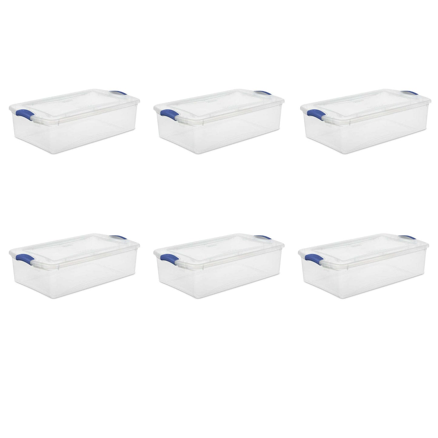 32 Qt. Latch Box Plastic, Stadium Blue, Set of 6 - Growtochoice LLC