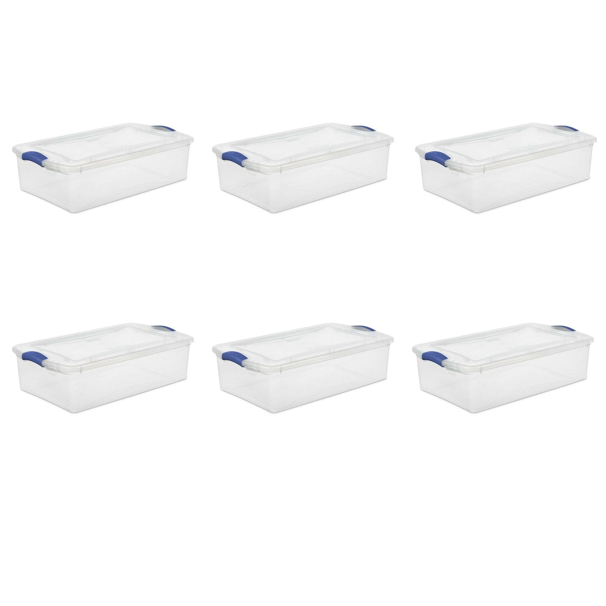 32 Qt. Latch Box Plastic, Stadium Blue, Set of 6 - Growtochoice LLC