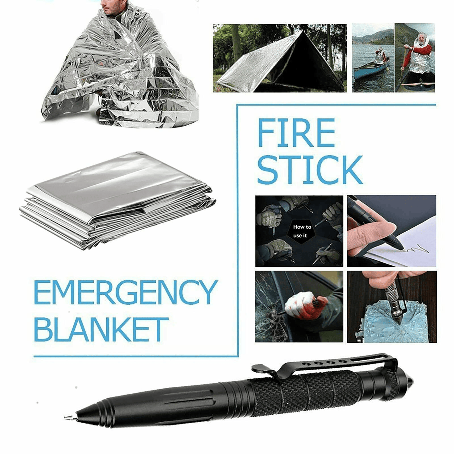 14-in-1 Outdoor Emergency Survival Kit - Camping, Hiking, Tactical Gear Case Set Box - Growtochoice LLC