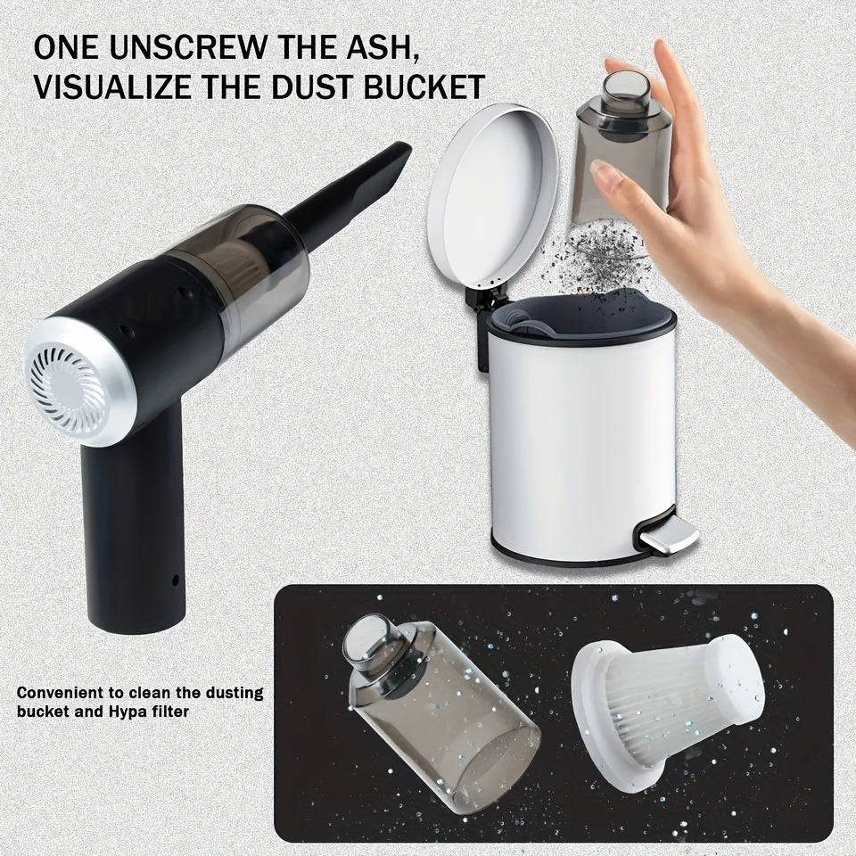 Handheld High Power Cordless Car Vacuum Cleaner - Portable and Rechargeable, Perfect for Easy Cleaning of Car Interior, Desktop, Sofa, Keyboard, Drawer, Crevices, and Small Spaces. - Growtochoice LLC