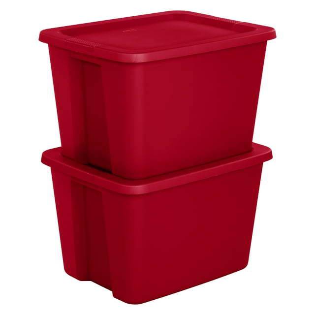 18 Gallon Tote Box Plastic, Infra Red, Set of 8 - Growtochoice LLC