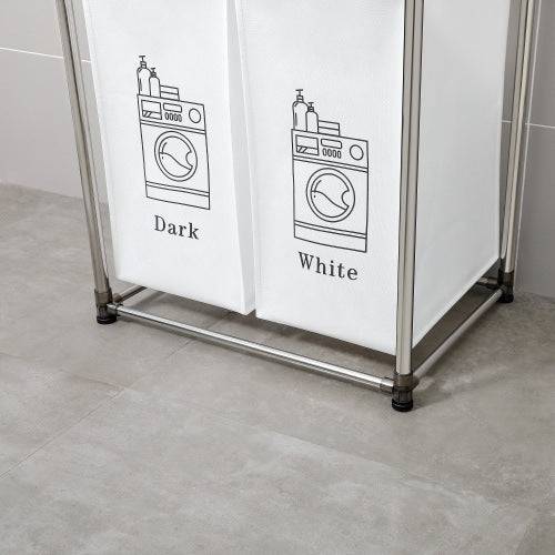 Efficient 2-Tier Laundry Hamper with 4 Removable Bags - Perfect for Sorting Clothes, Laundry, Lights, and Darks