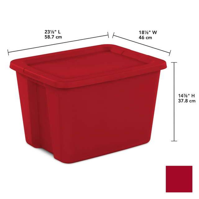 18 Gallon Tote Box Plastic, Infra Red, Set of 8 - Growtochoice LLC