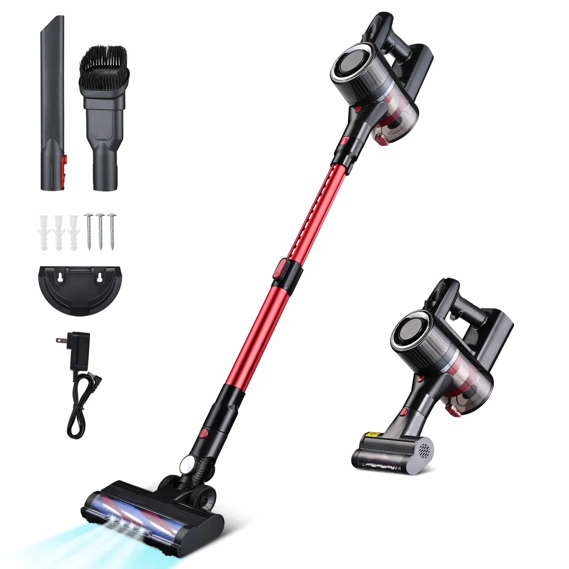 Whall Cordless Stick Vacuum Cleaner - Powerful 25kPa Suction, 4-in-1 Foldable Design, 200W Brushless Motor, 40 Minutes Runtime, Lightweight Handheld Vacuum for Home, Hard Floor, Carpet, and Pet Hair. - Growtochoice LLC