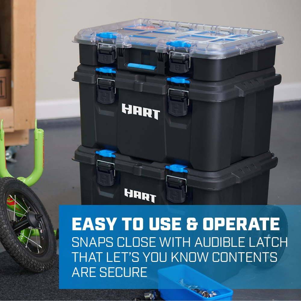 Stack System, Mobile Toolbox for Storage and Organization, 3 Piece Resin Plastic Modular Toolbox System - Growtochoice LLC