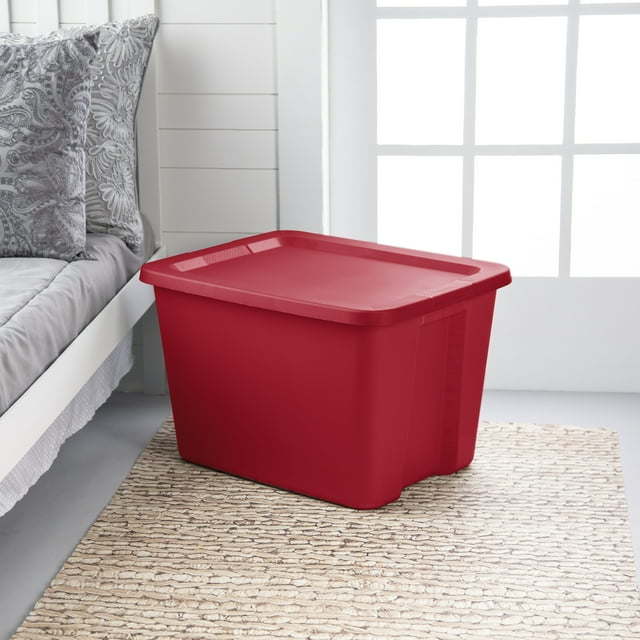 18 Gallon Tote Box Plastic, Infra Red, Set of 8 - Growtochoice LLC