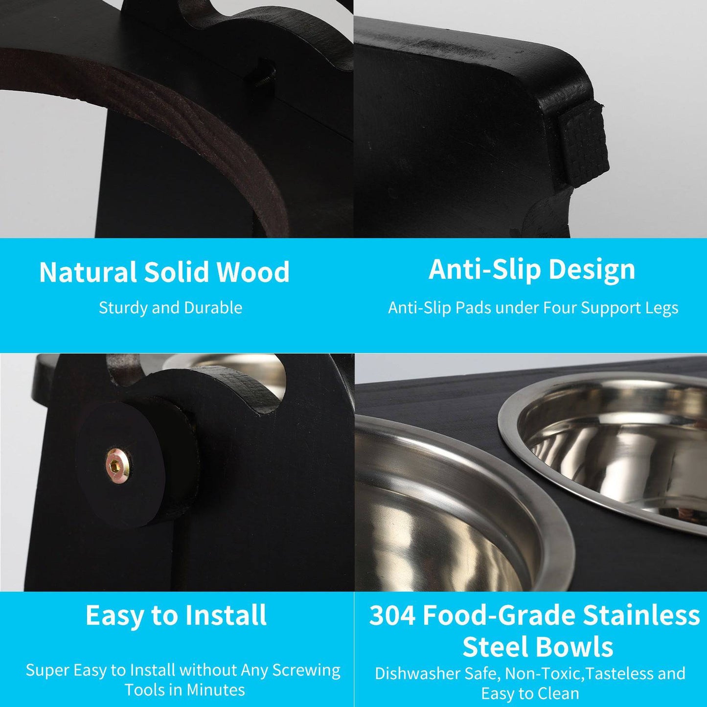 Adjustable Height Raised Dog Feeder - Stylish Elevated Bowls for Medium to Large Dogs, Perfect for Food and Water - Growtochoice LLC
