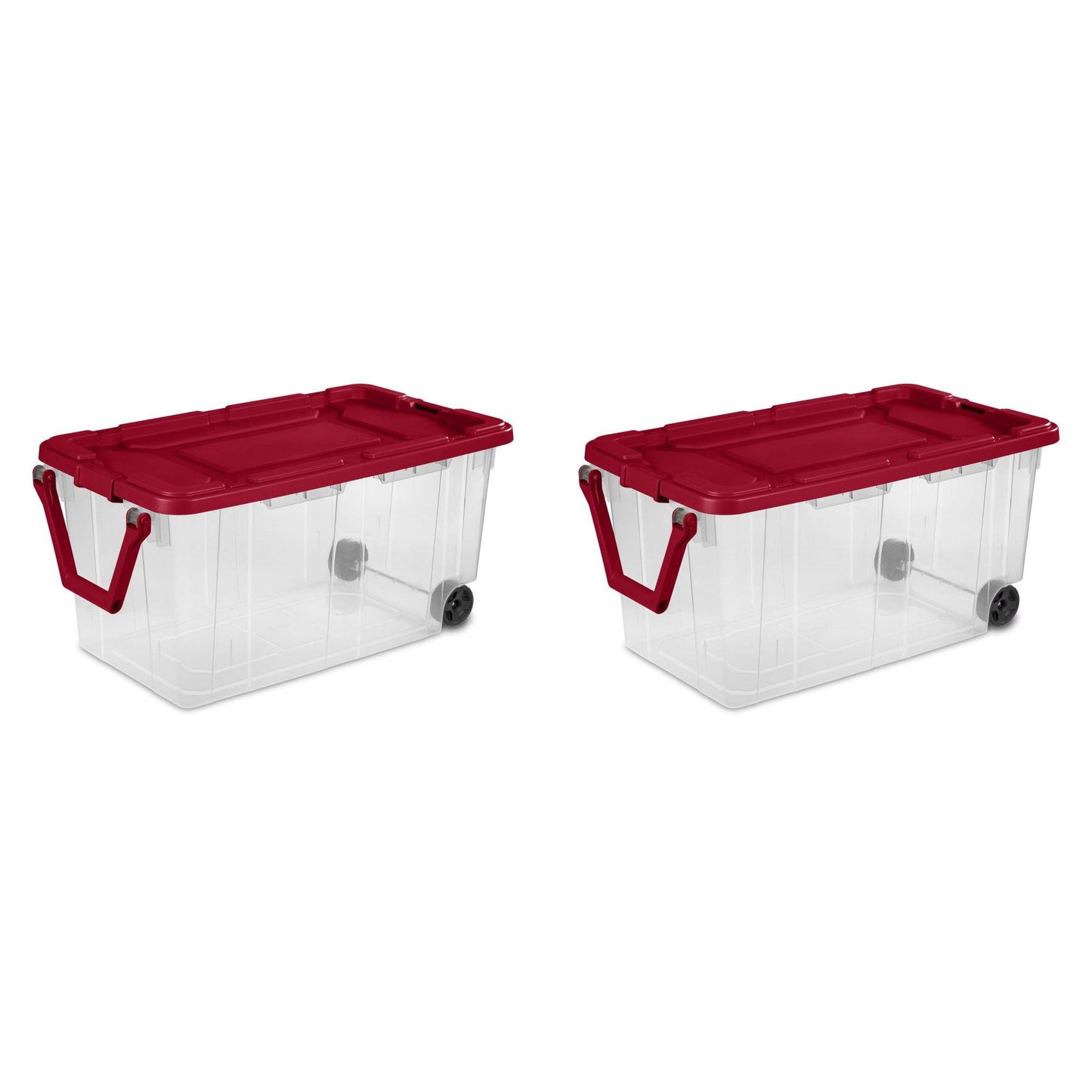 160 Qt. Wheeled Storage Box Plastic, Infra Red, Set of 2 - Growtochoice LLC