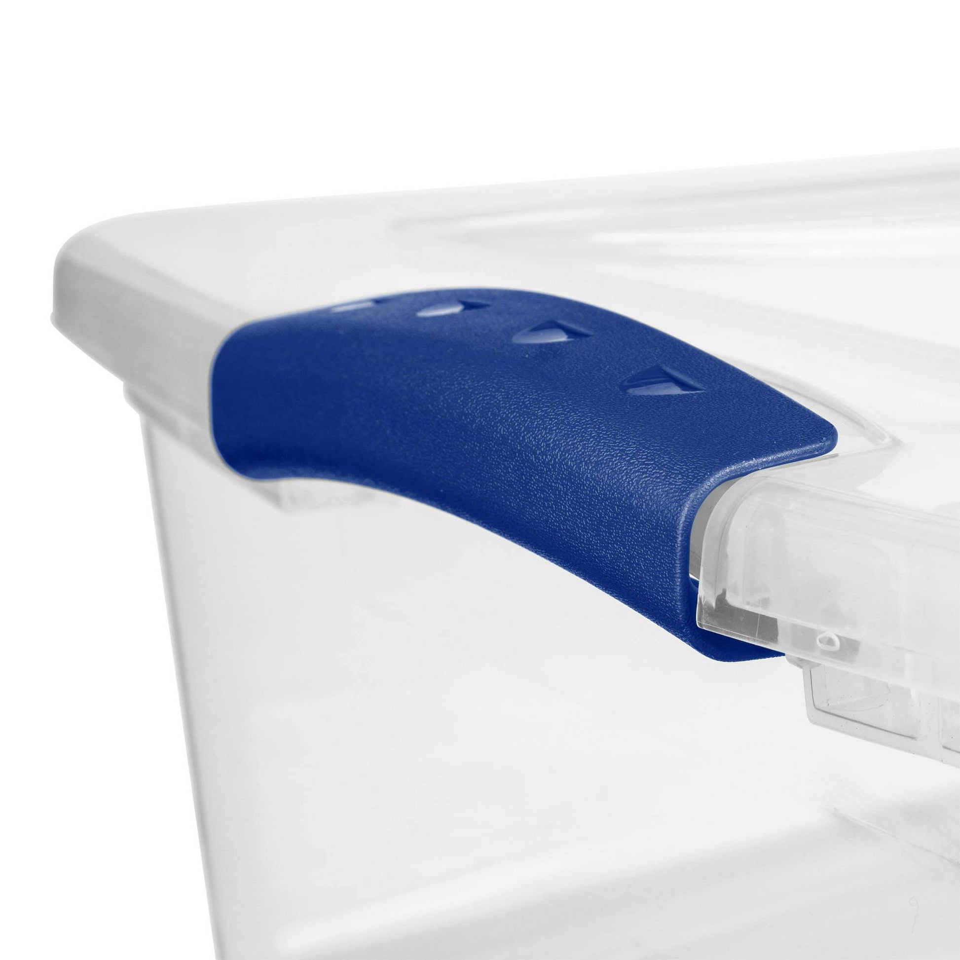 32 Qt. Latch Box Plastic, Stadium Blue, Set of 6 - Growtochoice LLC