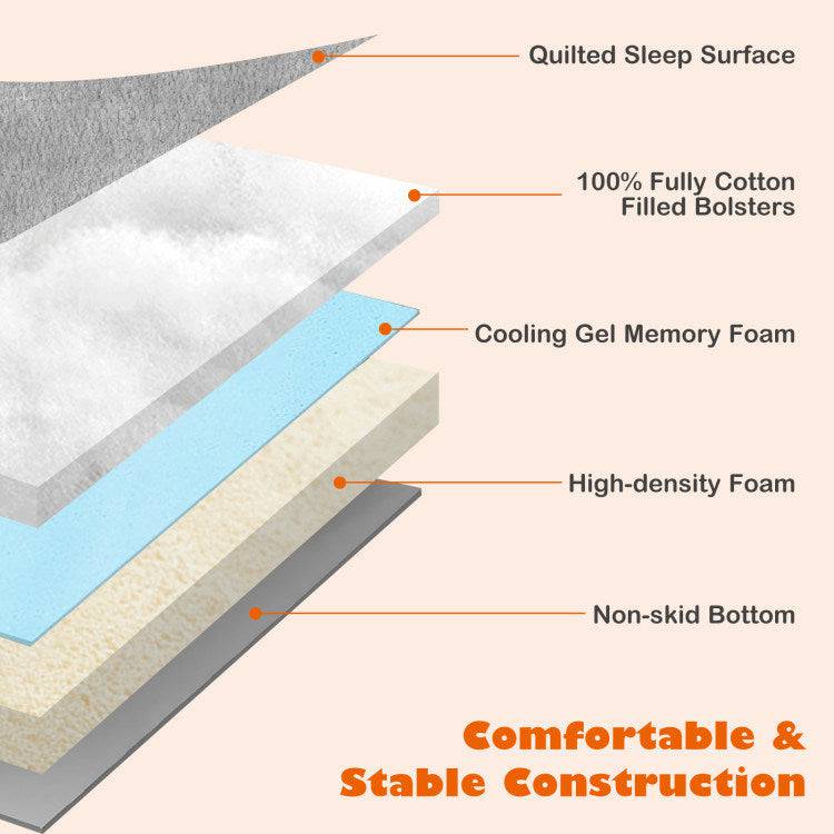 Enhance Pet Comfort with our Orthopedic Dog Bed - Memory Foam Pet Bed with Headrest, Perfect for Large Dogs. - Growtochoice LLC