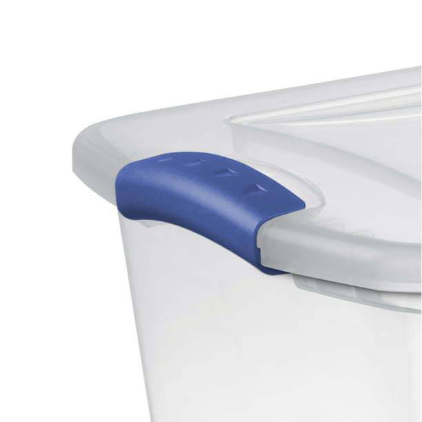 Set of 10 Stadium Blue 27-Quart Latch Box Plastic Containers - Growtochoice LLC