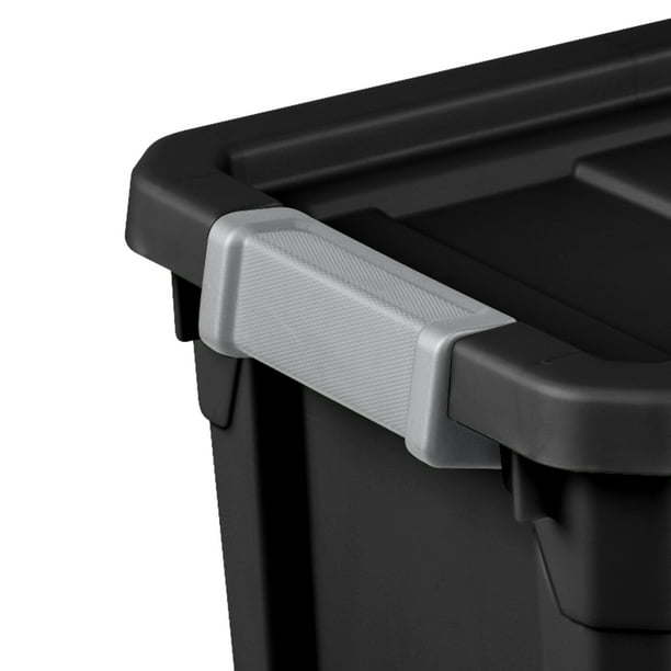 7.5 Gallon Stacker Tote Plastic, Black, Storage,Set of 6 - Growtochoice LLC