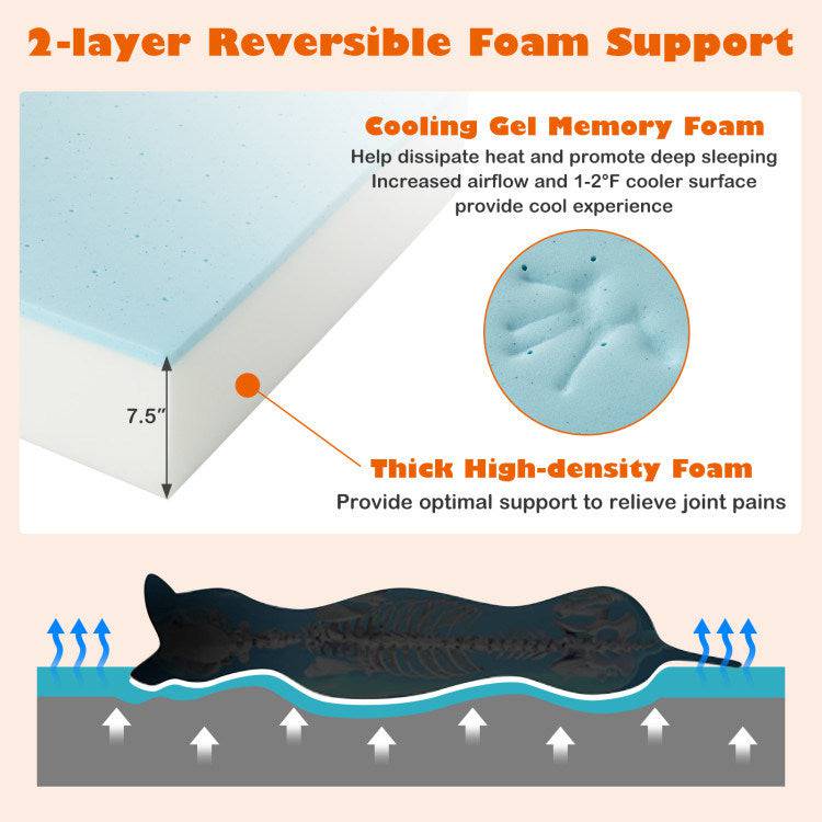 Enhance Pet Comfort with our Orthopedic Dog Bed - Memory Foam Pet Bed with Headrest, Perfect for Large Dogs. - Growtochoice LLC