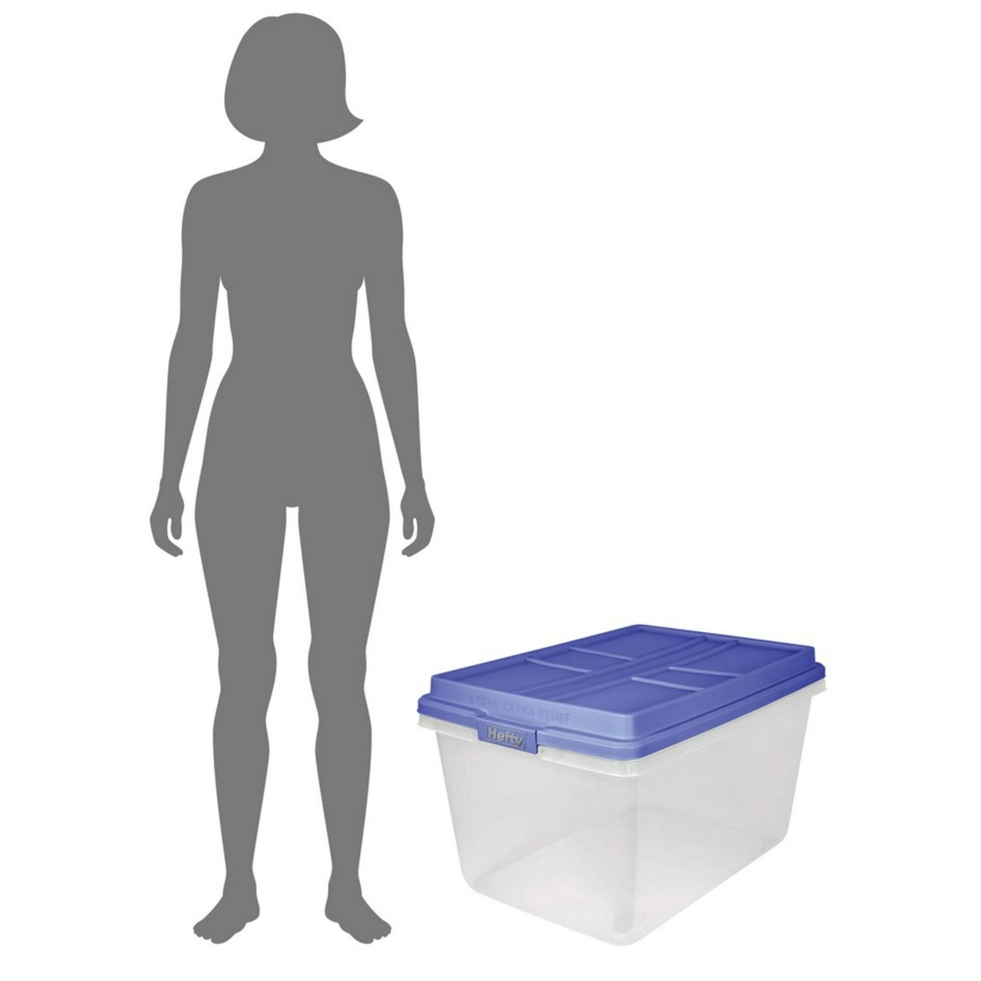 72 Qt. Clear Plastic Storage Bin with Blue HI-RISE Lid, 6 Pack - Growtochoice LLC