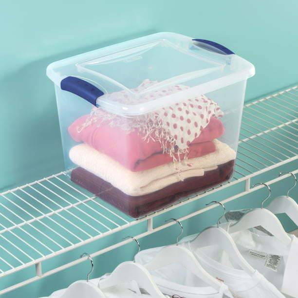 Set of 10 Stadium Blue 27-Quart Latch Box Plastic Containers - Growtochoice LLC