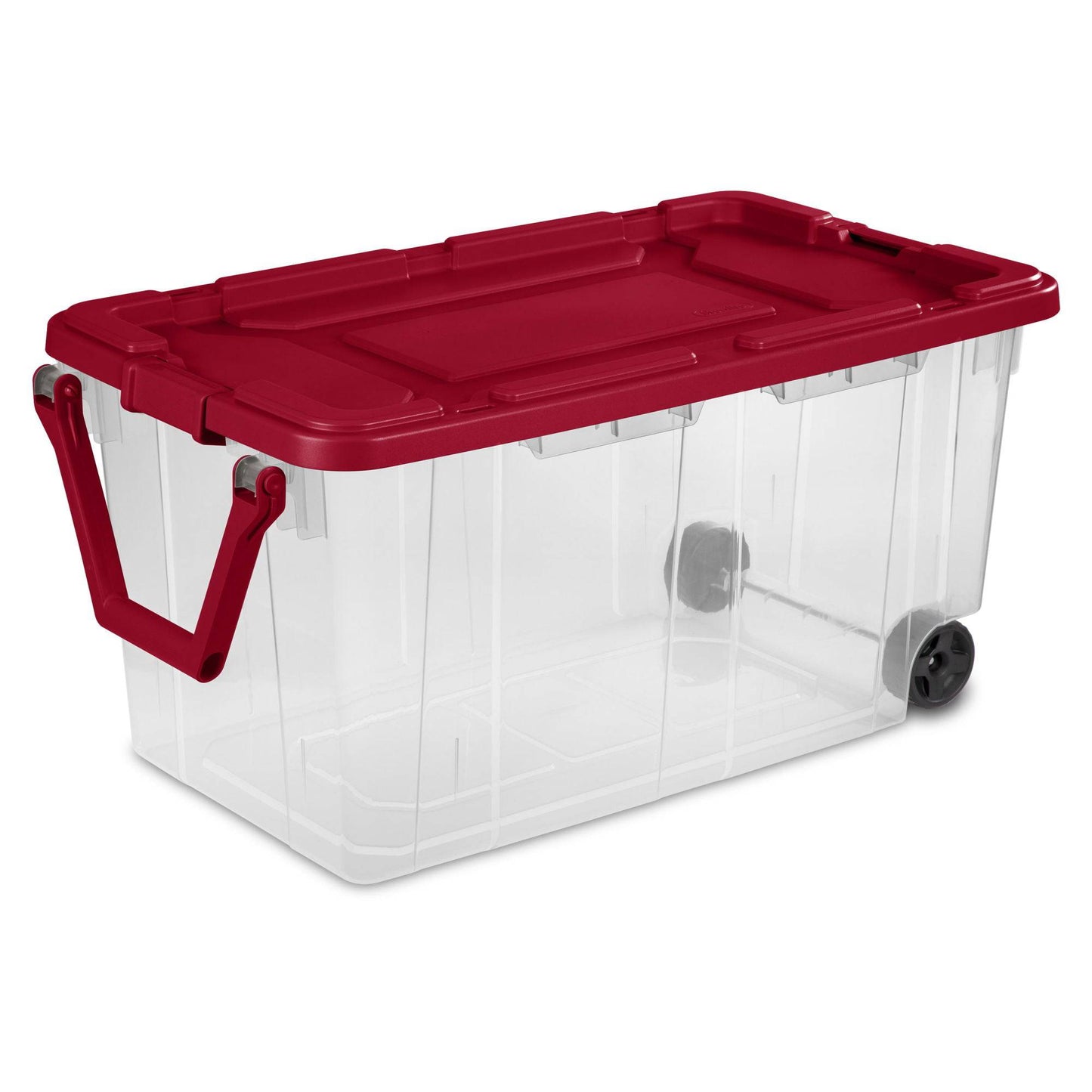 160 Qt. Wheeled Storage Box Plastic, Infra Red, Set of 2 - Growtochoice LLC
