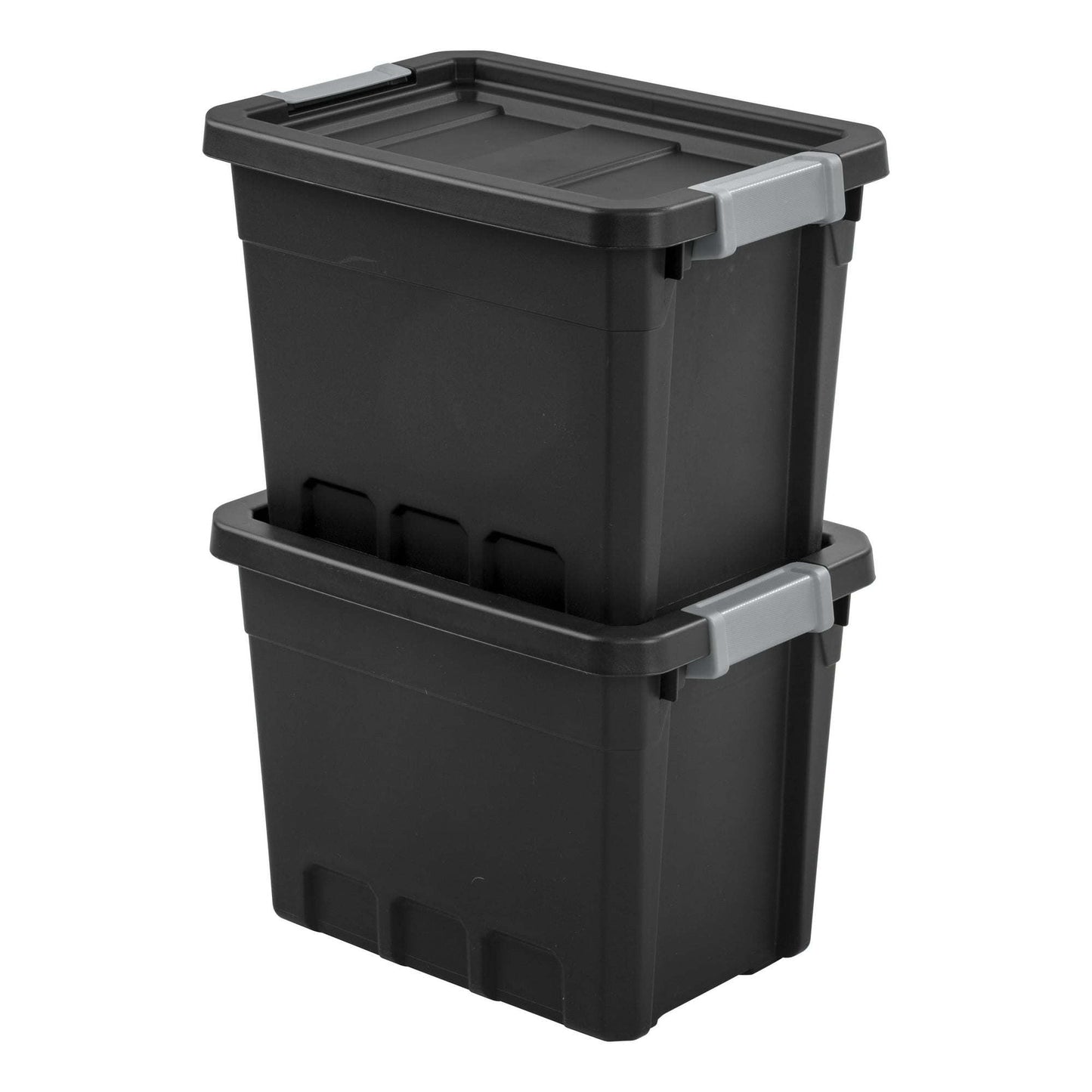 7.5 Gallon Stacker Tote Plastic, Black, Storage,Set of 6 - Growtochoice LLC