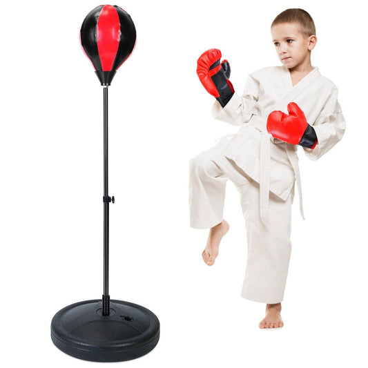 Punching Bag For Kids Junior Boxing Set Boxing Gloves Height Adjustable Free Standing Punching Ball Boxing For Kids Aged from 3 to 8Years Old - Growtochoice LLC