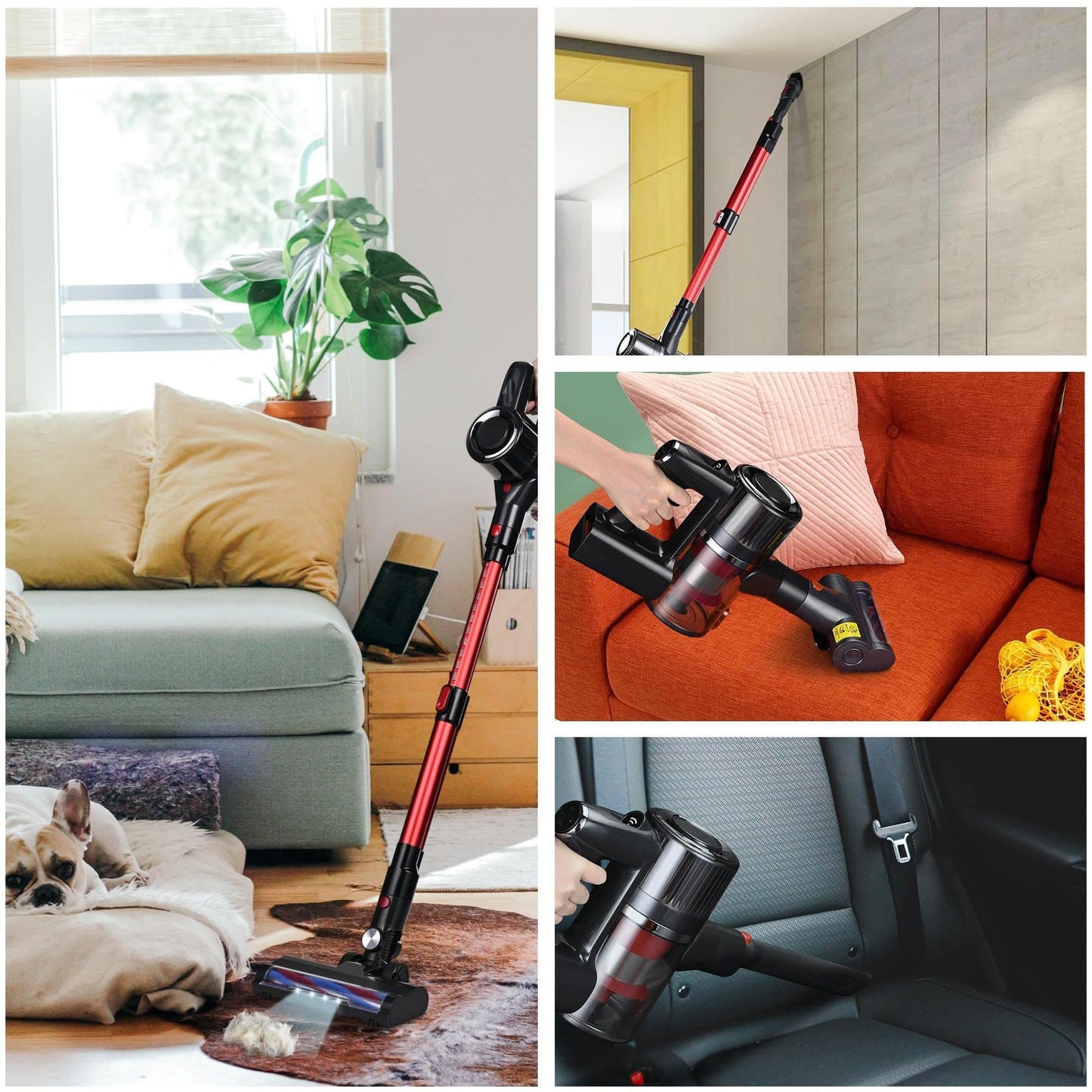 Whall Cordless Stick Vacuum Cleaner - Powerful 25kPa Suction, 4-in-1 Foldable Design, 200W Brushless Motor, 40 Minutes Runtime, Lightweight Handheld Vacuum for Home, Hard Floor, Carpet, and Pet Hair. - Growtochoice LLC