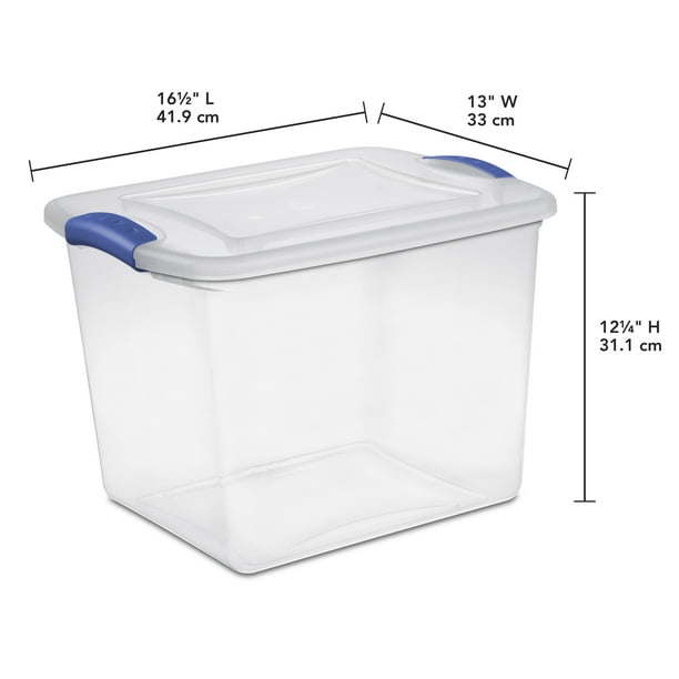 Set of 10 Stadium Blue 27-Quart Latch Box Plastic Containers - Growtochoice LLC