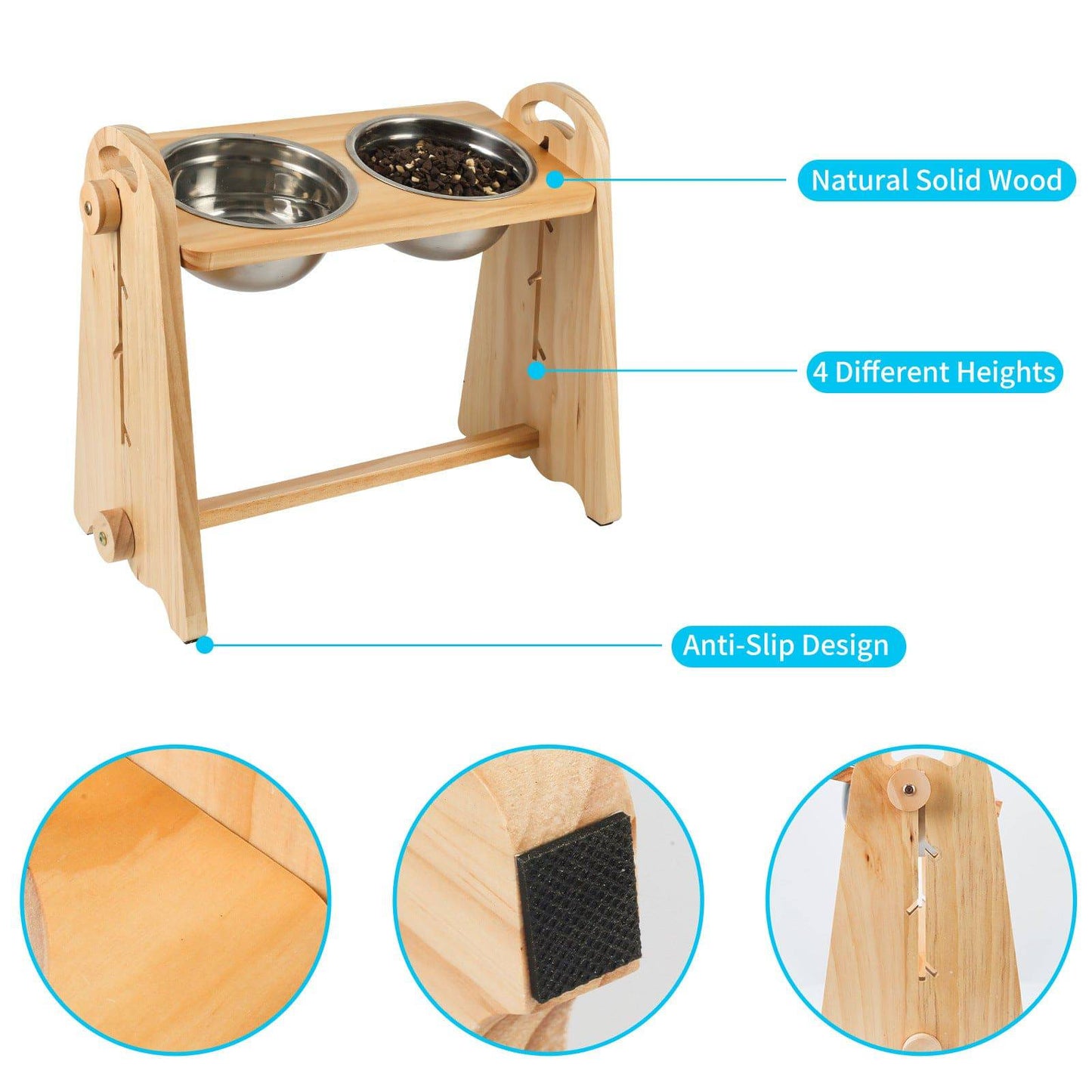 Adjustable Height Raised Dog Feeder - Stylish Elevated Bowls for Medium to Large Dogs, Perfect for Food and Water - Growtochoice LLC