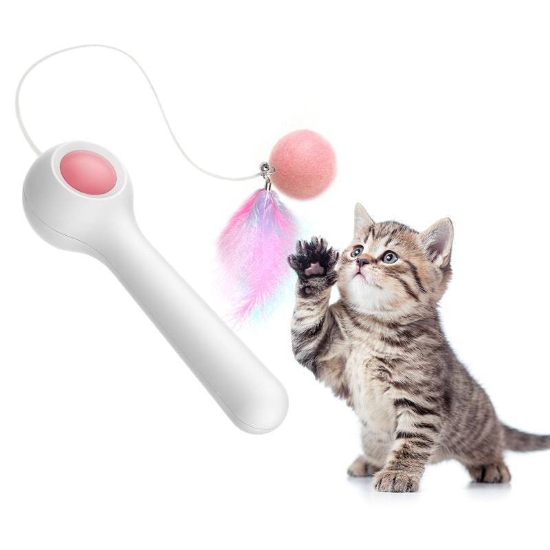 Cat Retractable Stick Feather Toy - Growtochoice LLC