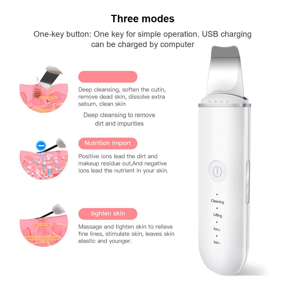 Ultrasonic Skin Scrubber Vibration Face Blackhead Remover - Growtochoice LLC