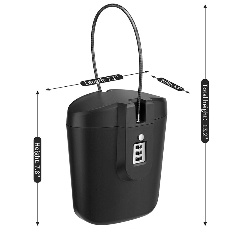 Portable Safe Box 2L 3-Digit Combination Lock - Growtochoice LLC