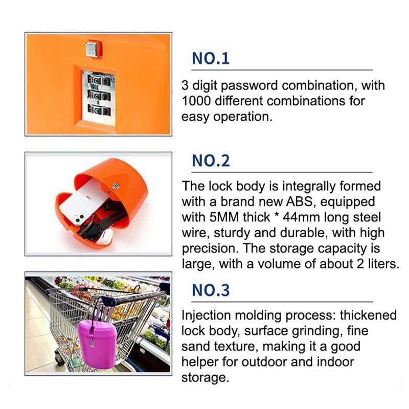 Portable Safe Box 2L 3-Digit Combination Lock - Growtochoice LLC