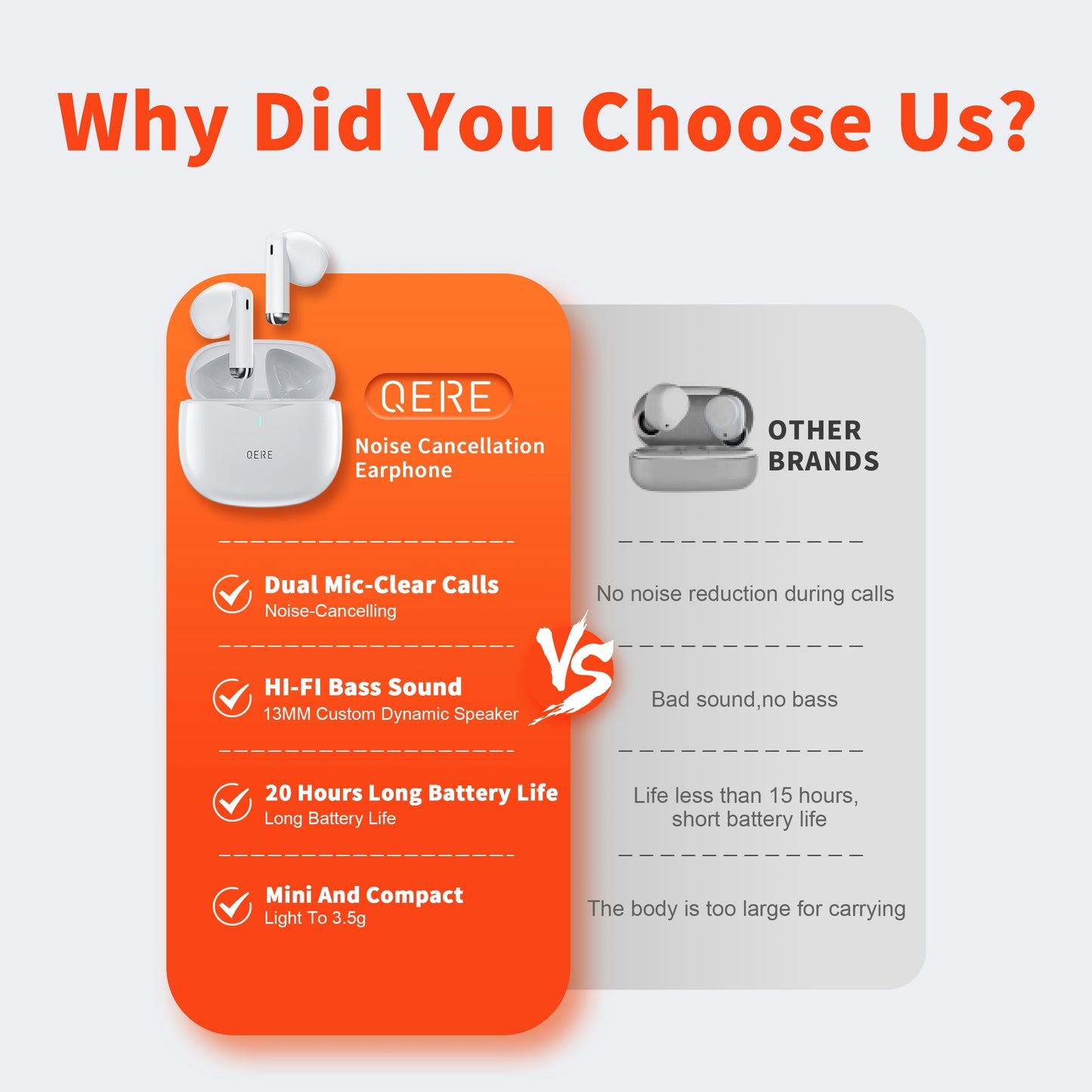 Wireless Earphones QERE E28 NEW TWS Bluetooth 5.3 HD Microphone HIFI Headphone 13mm Driver Low Latency gaming waterproof Earbud - Growtochoice LLC