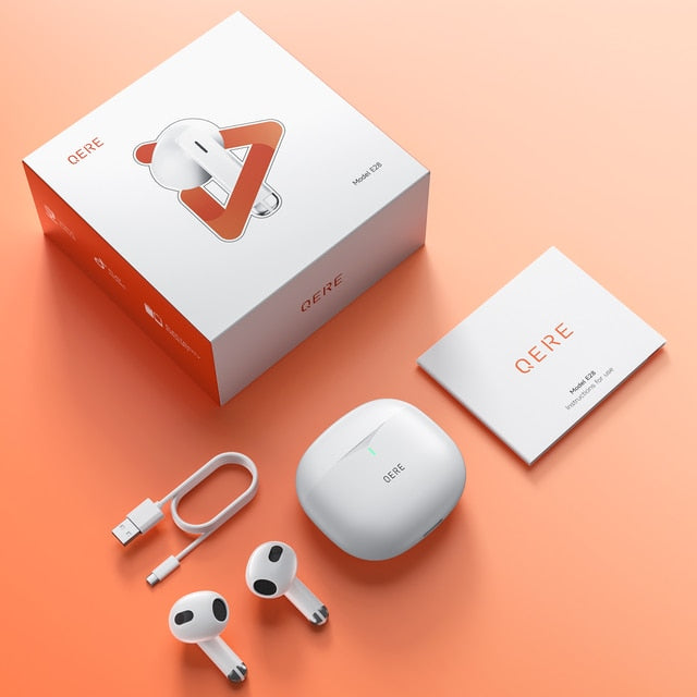 Wireless Earphones QERE E28 NEW TWS Bluetooth 5.3 HD Microphone HIFI Headphone 13mm Driver Low Latency gaming waterproof Earbud - Growtochoice LLC