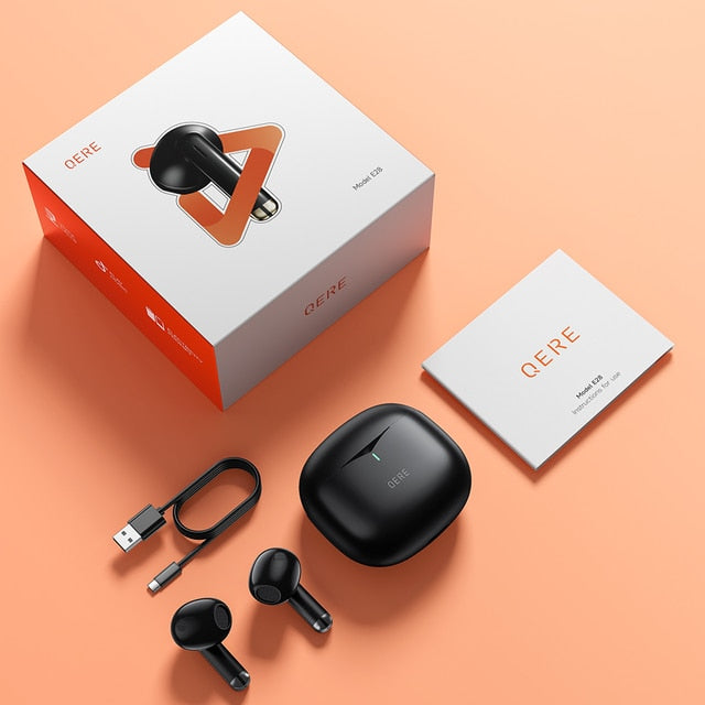 Wireless Earphones QERE E28 NEW TWS Bluetooth 5.3 HD Microphone HIFI Headphone 13mm Driver Low Latency gaming waterproof Earbud - Growtochoice LLC