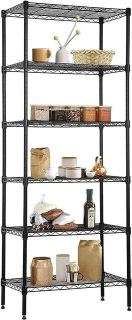 6-Tier Wire Shelving Unit Capacity Adjustable Storage Shelves Heavy Duty Storage Rack with Wheels NSF Metal Shelf