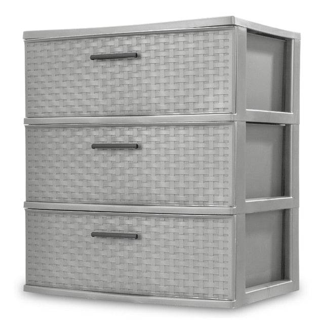 Sterilite 3 Drawer Wide Weave Tower Plastic - Growtochoice LLC