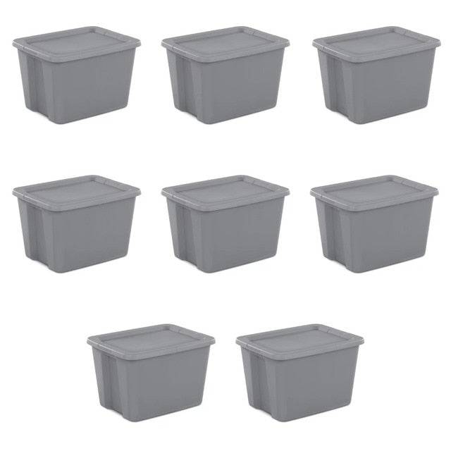 18 Gallon Tote Box Plastic, Set of 8 storage box closet organizer organizer box - Growtochoice LLC