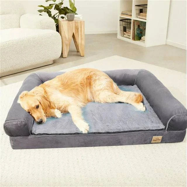 XXL Large Orthopedic Dog Bed Cozy Pet Dogs Bedding with Bolster Washable Cover - Growtochoice LLC