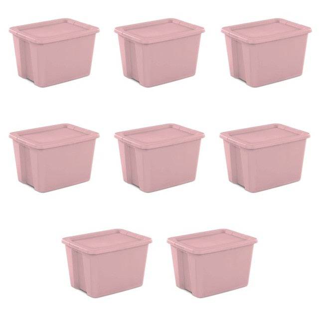 18 Gallon Tote Box Plastic, Set of 8 storage box closet organizer organizer box - Growtochoice LLC